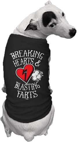 قميص Tcombo Breaking Hearts & Blags Farts للكلاب (أسود، صغير) in Kuwait