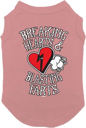 قميص Tcombo Breaking Hearts & Blags Farts للكلاب (أسود، صغير) in Kuwait