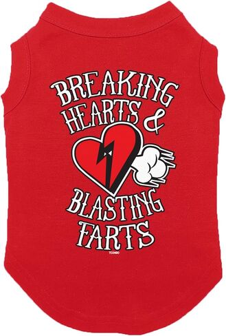 قميص Tcombo Breaking Hearts & Blags Farts للكلاب (أسود، صغير) in Kuwait