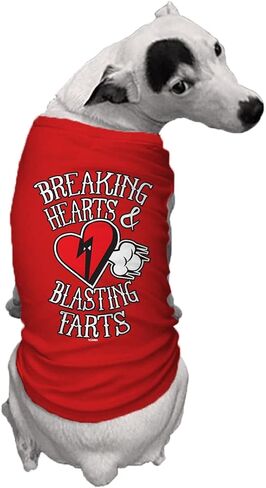قميص Tcombo Breaking Hearts & Blags Farts للكلاب (أسود، صغير) in Kuwait