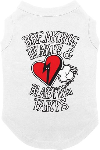 قميص Tcombo Breaking Hearts & Blags Farts للكلاب (أسود، صغير) in Kuwait