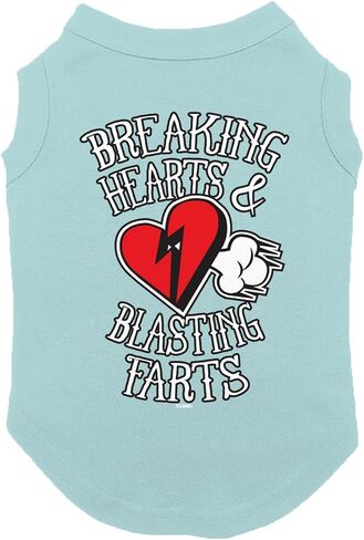 قميص Tcombo Breaking Hearts & Blags Farts للكلاب (أسود، صغير) in Kuwait