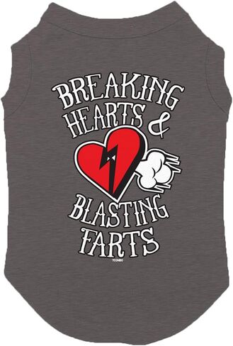 قميص Tcombo Breaking Hearts & Blags Farts للكلاب (أسود، صغير) in Kuwait