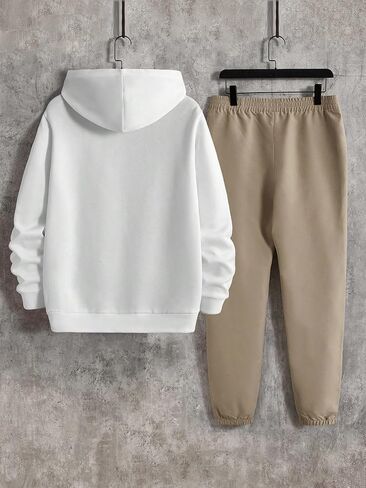 GORGLITTER Men's Sets 2 Piece Outfits Letter Graphic Hoodie Sweatshirt and Jogger Pants with Pocket in Saudi Arabia