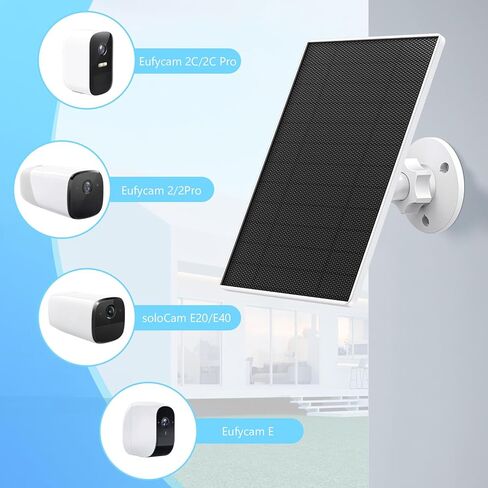 Solar Panel for eufy Camera,6W Solar Panel for Eufy E,2C/2C Pro,2/2Pro,E20/E40,Solo,SoloCam Spotlight,IP65 Waterproof USB-C Solar Panel Charger for Eufy with Micro USB Connector & Rubber Plug in Saudi Arabia