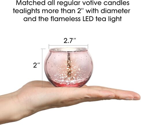 Silver Votive Candle Holder - Set of 12 Wedding Centerpieces for Table, Mercury Glass Tealight Candle Holders Bulk for Birthday |Party |Home Decoration in Saudi Arabia