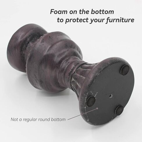 حامل شموع على شكل مصباح الكيروسين من الراتنج القديم باللون البني الداكن، ديكور طاولة مزرعة ريفية للشموع والشموع الصغيرة (6 بوصات) in Kuwait