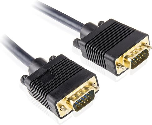 كابل جهاز عرض VGA/SVGA HD15 ذكر إلى ذكر كابل شاشة فيديو محوري مع نواة من الفريت مطلي بالذهب متوافق مع أجهزة العرض وأجهزة التلفاز عالية الدقة والشاشات، 10 أقدام/3 متر in Kuwait
