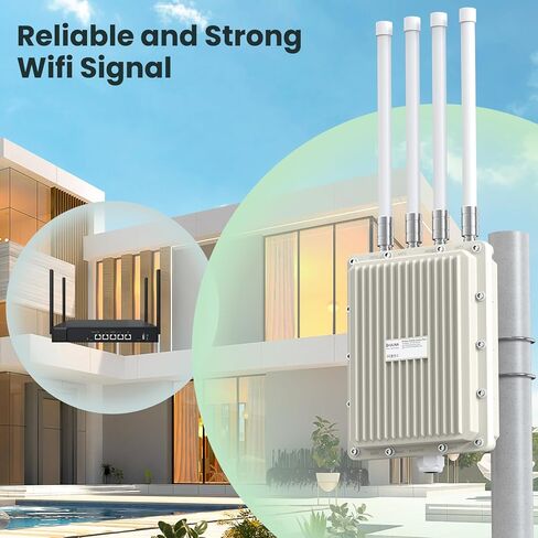 Outdoor WiFi Extender 2024 Newest, ULNA AX840 2.4G&5.8G Long Range Outdoor Wireless Access Point, Up to 150 Connections with Detachable Antennas, Support AP/Router Mode for Backyard, Garage, Farm in Kuwait