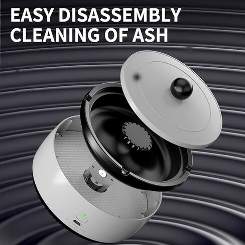 منفضة سجائر 2 في 1 متعددة الوظائف بدون دخان، منفضة سجائر لتنقية الهواء في الأماكن المغلقة والخارجية ومرشحات منفضة سجائر كهربائية قابلة لإعادة الشحن عبر USB، للمكتب المنزلي (رمادي) in Kuwait