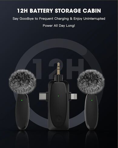 ميكروفون MAXTOP 393FT Lavalier Pro: ميكروفونات مزدوجة لاسلكية 2.4G لهواتف iPhone وAndroid والكاميرا - تقليل الضوضاء، مثالي لمدونات الفيديو، YouTube، TikTok - غطاء مقاوم للرياح للحصول على صوت خارجي فائق in Saudi Arabia