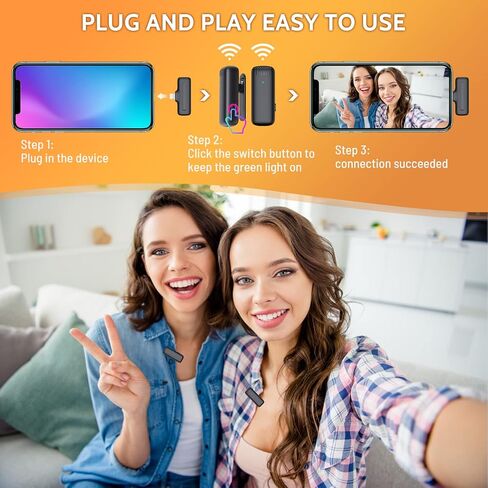 ميكروفون لاسلكي ذو طية صدر السترة لهاتف iPhone ipad 2، ميكروفونات بمشبك مناسبة للتسجيل والمقابلة وتسجيل الفيديو المباشر in Saudi Arabia