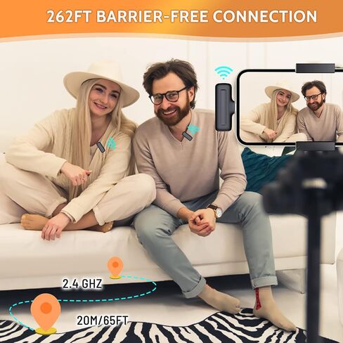 ميكروفون لاسلكي ذو طية صدر السترة لهاتف iPhone ipad 2، ميكروفونات بمشبك مناسبة للتسجيل والمقابلة وتسجيل الفيديو المباشر in Saudi Arabia