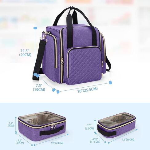 LUXJA Large Medicine Bag with 4 Inner Removable Cases, Multifunctional Medicine Storage Bag (Suitable for Home or Travel Use, Bag Only), Black in Saudi Arabia
