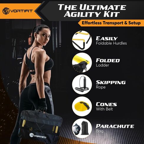 Agility Training Equipment Set - Soccer Football Basketball Training Equipment, Agility Hurdles and Ladder Speed Training Kit, Kids Workout Equipment Set. in Saudi Arabia