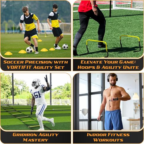 Agility Training Equipment Set - Soccer Football Basketball Training Equipment, Agility Hurdles and Ladder Speed Training Kit, Kids Workout Equipment Set. in Saudi Arabia