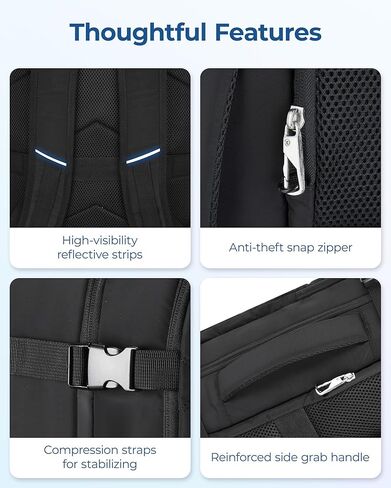 BAGSMART Carry On Travel Backpack, 30L Flight Approved Carry on Backpack with Door Lock, TSA Personal Item Backpack with 15.6 Inch Laptop Compartment & Shoe Bag, Weekender Suitcase for Travel, beige in Saudi Arabia