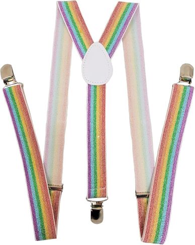 2BU MENS WOMENS FASHION GLITTER SPARKLE SUSPENDERS in Saudi Arabia