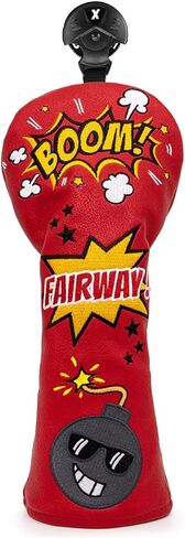 Bomb Golf Club Covers for Driver, Fairway, Hybrids - 4 Options - Golf Driver Headcover/Golf Fairway Wood Head Cover/Hybrid Headcover for Men/Women Golfer - Red Synthetic Leather Golf Headcover in Saudi Arabia
