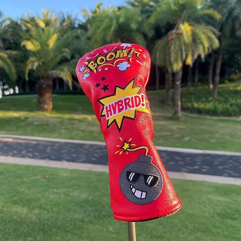 Bomb Golf Club Covers for Driver, Fairway, Hybrids - 4 Options - Golf Driver Headcover/Golf Fairway Wood Head Cover/Hybrid Headcover for Men/Women Golfer - Red Synthetic Leather Golf Headcover in Saudi Arabia