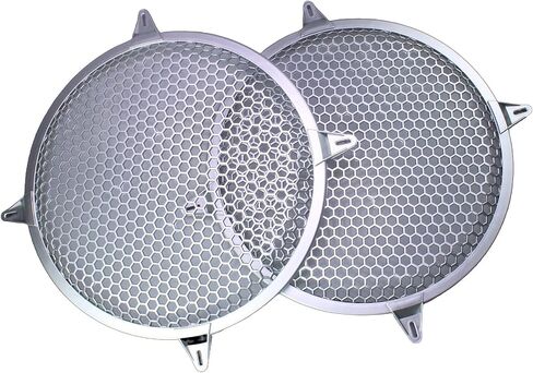 2 Pcs 6 Inch Speaker Grills Subwoofer Grill Waffle Grill Guard Protector Covers with Mounting Screws ABS Mesh Round Subwoofer Speaker Cover (Silver) in Saudi Arabia