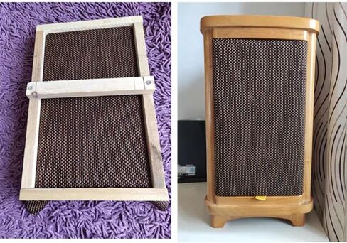 Flushbay Speaker Grill Cloth Speaker Fabric Protective Dustproof Mesh Cloth Stereo Fabric Replacement for Home Stage Speakers, Media Cabinet, KTV Box (Black-Brown) in Saudi Arabia
