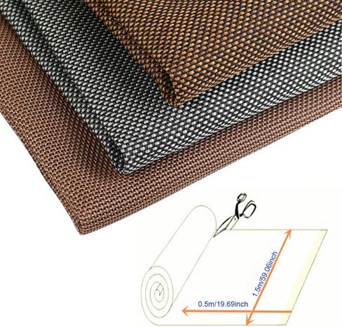 Flushbay Speaker Grill Cloth Speaker Fabric Protective Dustproof Mesh Cloth Stereo Fabric Replacement for Home Stage Speakers, Media Cabinet, KTV Box (Black-Brown) in Saudi Arabia