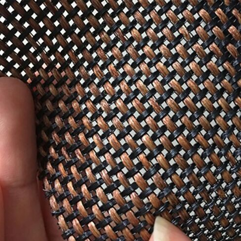 Flushbay Speaker Grill Cloth Speaker Fabric Protective Dustproof Mesh Cloth Stereo Fabric Replacement for Home Stage Speakers, Media Cabinet, KTV Box (Black-Brown) in Saudi Arabia
