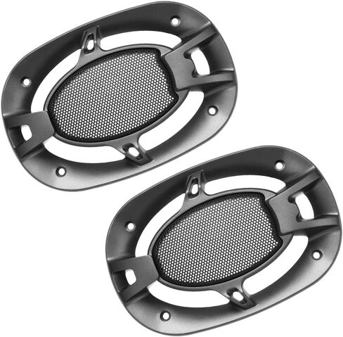 غطاء شواية مكبر الصوت من uxcell لمكبر الصوت مقاس 4 × 6 بوصة وواقي مضخم الصوت المربع المزخرف باللون الأسود قطعتين in Saudi Arabia