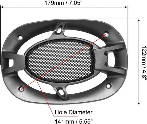 غطاء شواية مكبر الصوت من uxcell لمكبر الصوت مقاس 4 × 6 بوصة وواقي مضخم الصوت المربع المزخرف باللون الأسود قطعتين in Saudi Arabia