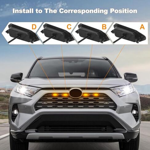 DOOD LED Grill Lights Fit For Toyota RAV4 2019 2020 2021 2022 2023 2024 Front Grille lights For 2024 Rav4 LE/XLE/SE/XSE Raptor Amber Light in Kuwait