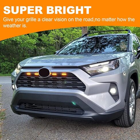 DOOD LED Grill Lights Fit For Toyota RAV4 2019 2020 2021 2022 2023 2024 Front Grille lights For 2024 Rav4 LE/XLE/SE/XSE Raptor Amber Light in Kuwait