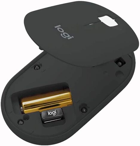 ماوس لاسلكي Logitech Pebble M350 مزود بتقنية Bluetooth أو USB - ماوس كمبيوتر نحيف وصامت مع نقرة هادئة لأجهزة الكمبيوتر المحمول والكمبيوتر المحمول وأجهزة الكمبيوتر الشخصية وأجهزة Mac - الجرافيت (متجدد) in Saudi Arabia
