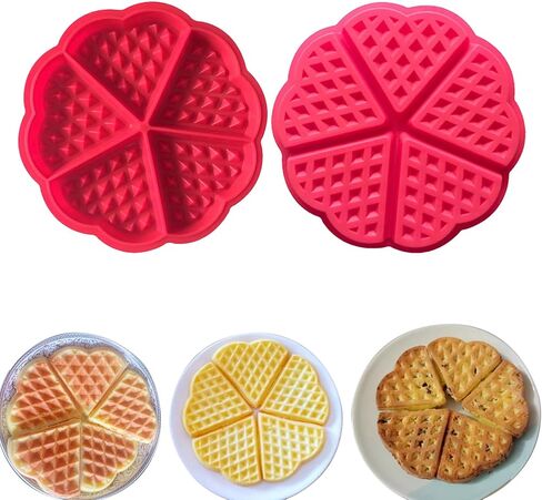 Waffle Maker Silicone Mold, 4 Cavities Silicone Square Waffle Mold, Non-Stick Waffle Pan for making Waffle Shape Soap, Candy, Chocolate, Cookie (2Pcs) in Saudi Arabia