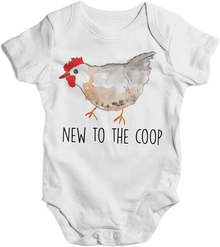 دجاج - ملابس للأطفال الأولاد والبنات ملابس أطفال رضع، قطعة واحدة لطيفة للأطفال، قطعة واحدة من ملابس الأطفال المضحكة لحديثي الولادة 0-3M بأكمام قصيرة in Kuwait
