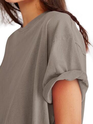 Womens Oversized T Shirts Crewneck Short Sleeve Summer Athletic Cotton Tees Shirt Loose Fit Y2k Tops in Saudi Arabia