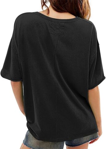Womens Oversized T Shirts Crewneck Short Sleeve Summer Athletic Cotton Tees Shirt Loose Fit Y2k Tops in Saudi Arabia