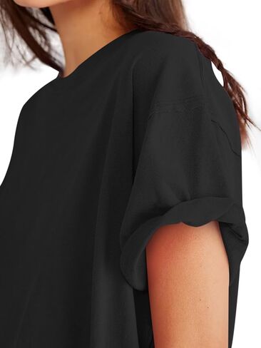 Womens Oversized T Shirts Crewneck Short Sleeve Summer Athletic Cotton Tees Shirt Loose Fit Y2k Tops in Saudi Arabia