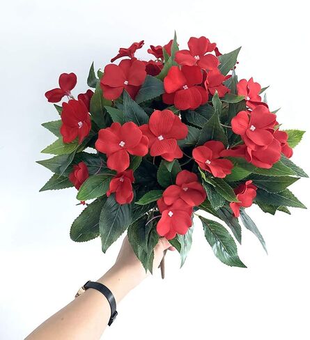 باقة زهور اصطناعية من Impatiens لتزيين صور الزفاف في الحديقة والحديقة (2 قطعة) in Saudi Arabia
