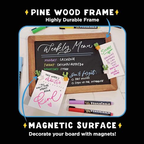 Rustic Magnetic Chalk Boards with Frame (10"x14", Magnetic Surface, Double Sided) Wet Erase Small Chalkboard Signs for Bistro Signs, Kitchen, Business, Restaurant, Menu, Wedding Decor in Kuwait