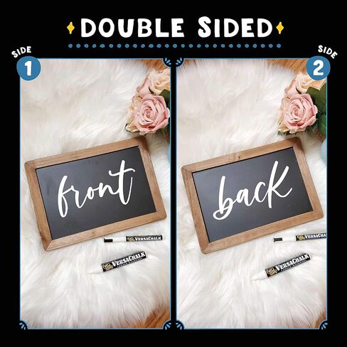 Rustic Magnetic Chalk Boards with Frame (10"x14", Magnetic Surface, Double Sided) Wet Erase Small Chalkboard Signs for Bistro Signs, Kitchen, Business, Restaurant, Menu, Wedding Decor in Kuwait