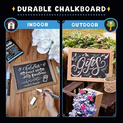 Rustic Magnetic Chalk Boards with Frame (10"x14", Magnetic Surface, Double Sided) Wet Erase Small Chalkboard Signs for Bistro Signs, Kitchen, Business, Restaurant, Menu, Wedding Decor in Kuwait