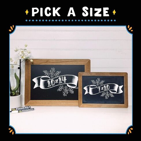 Rustic Magnetic Chalk Boards with Frame (10"x14", Magnetic Surface, Double Sided) Wet Erase Small Chalkboard Signs for Bistro Signs, Kitchen, Business, Restaurant, Menu, Wedding Decor in Kuwait