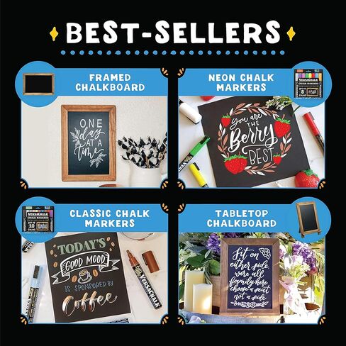 Rustic Magnetic Chalk Boards with Frame (10"x14", Magnetic Surface, Double Sided) Wet Erase Small Chalkboard Signs for Bistro Signs, Kitchen, Business, Restaurant, Menu, Wedding Decor in Kuwait