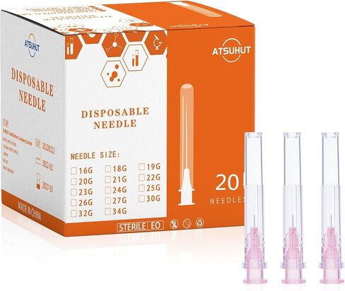34Ga 0.15 بوصة إبرة حقن معقمة للاستعمال مرة واحدة مع غطاء للحيوانات الأليفة والدواجن وإكسسوارات إبرة التوزيع الصناعية 20 قطعة in Kuwait