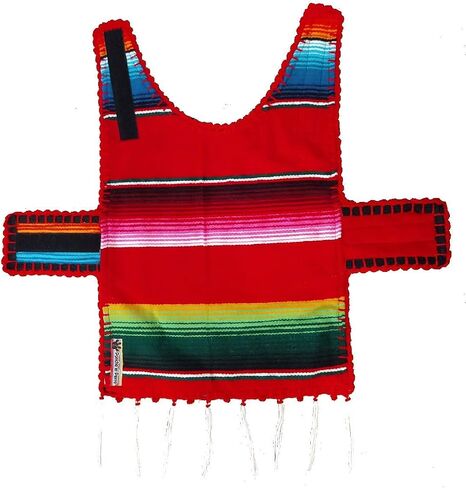 Handmade Dog Poncho - Reversible Poncho from Mexican Serape - Pet Costume – Sweater (Small, Black) in Saudi Arabia