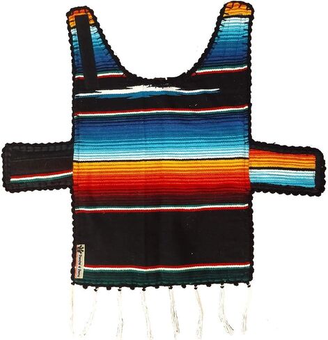 Handmade Dog Poncho - Reversible Poncho from Mexican Serape - Pet Costume – Sweater (Small, Black) in Saudi Arabia