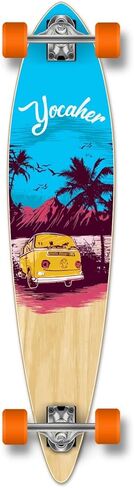 Yocaher Complete Pintail Longboard Skateboards w/Premium Grip Tape, Aluminum Truck, ABEC-9 Bearings, 71mm Skateboard Wheels in Kuwait