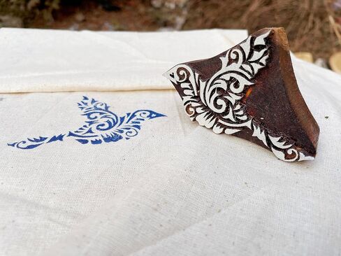 Wooden Block Stamp Bird Wood Block Art Decorative Handcarved, Clay Potter Craft Scrapbook Stamps, DIY Fabric Print, Textile Paper Clay Pottery Block, Textile Printing, Handmade Wooden, Garden Decore in Saudi Arabia