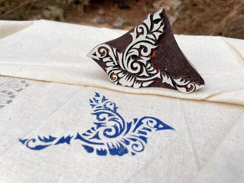Wooden Block Stamp Bird Wood Block Art Decorative Handcarved, Clay Potter Craft Scrapbook Stamps, DIY Fabric Print, Textile Paper Clay Pottery Block, Textile Printing, Handmade Wooden, Garden Decore in Saudi Arabia